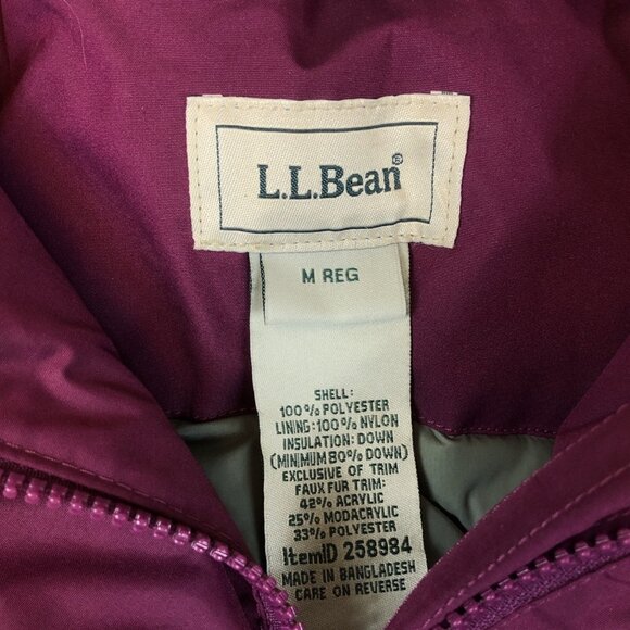 LL Bean Womens Goose Down Baxter State Parka Jacket Faux Fur Trim Removable Hood - Picture 6 of 13